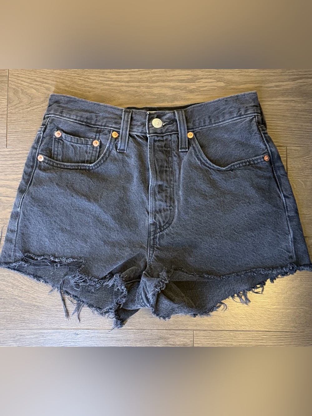 Levi’s 501 Original Fit High Rise Shorts - Lunar Black
